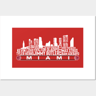 Miami Basketball Team 23 Player Roster, Miami City Skyline Posters and Art